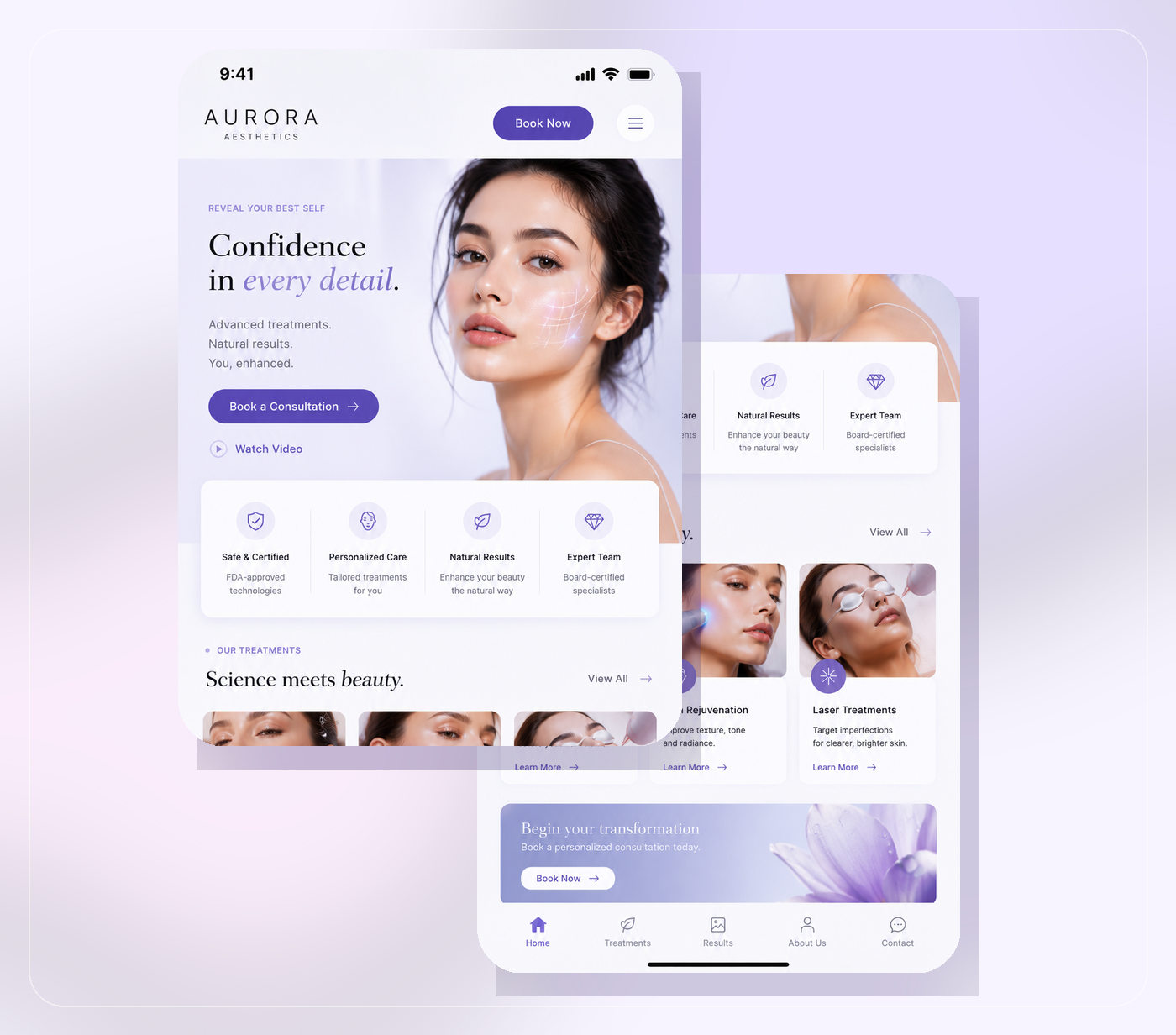 Aesthetics mobile website makeover preview